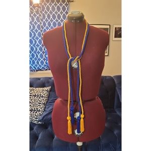 Blue and yellow graduation chords
